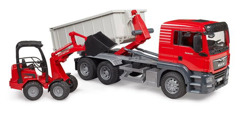 Man TGS truck with roll-off and loader 1:16